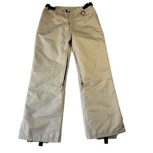 Precision Mountainwear Womens Large Tan Beige Insulated Snow Ski Pants RN 91096